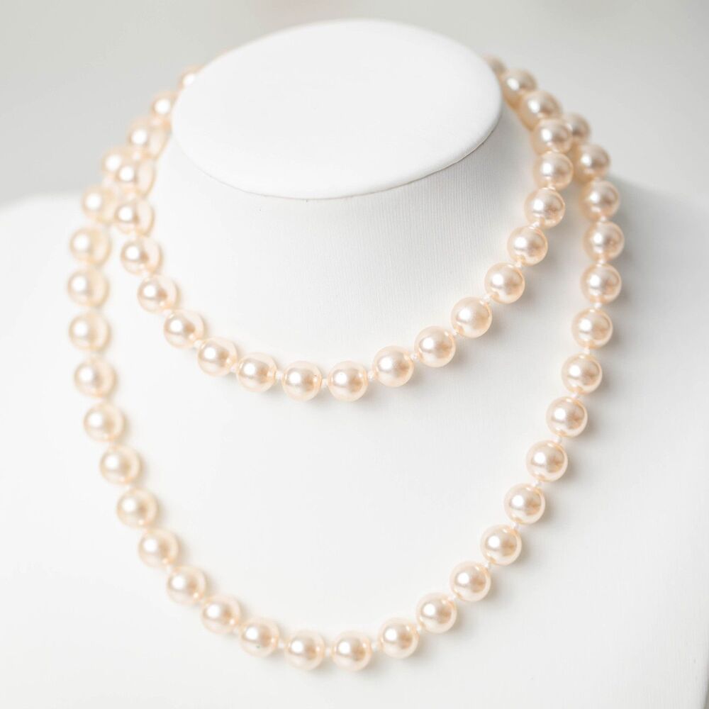 Vintage MAJORICA Pearl Necklace 24" Long